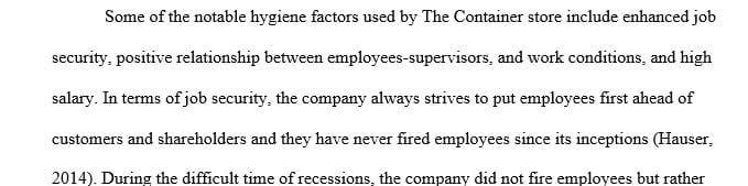 Name some of the ways that The container Store motivates its employees.