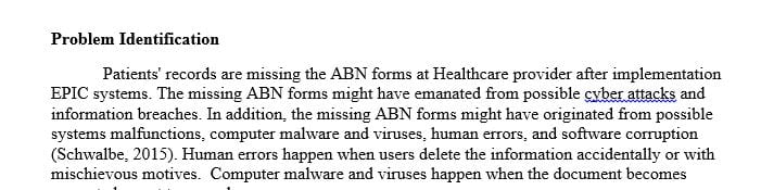 Patients records are missing the ABN forms
