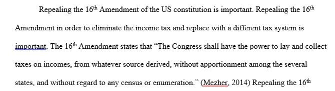 Propose an Amendment to the Constitution and Reflection on Your Proposed Amendment