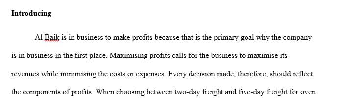 Which alternative would you recommend to the supply chain manager and why