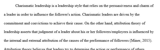 Compare and contrast charismatic leadership from the understanding of leadership