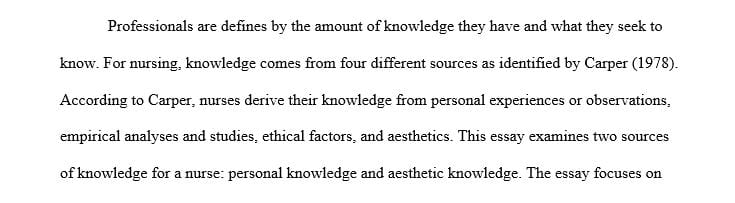 Compare and contrast the main attributes of personal and aesthetic knowledge development.