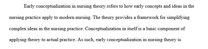Discuss and provide 2 specific ways Early Conceptualization About Nursing Theory