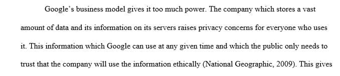 Discuss how personal privacy is impacted by its services