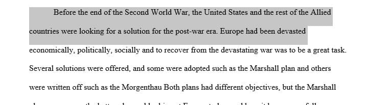 Discuss the details of the Marshall Plan in comparison with the Morgenthau Plan