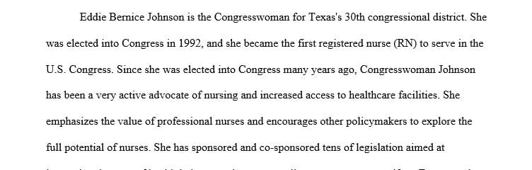 Discuss the importance of the legislator nurse's role as advocate for improving health care delivery