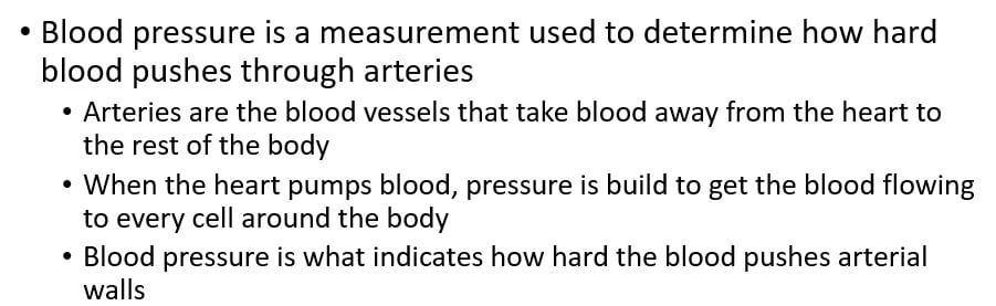 Explains the different blood vessels in the body and their function