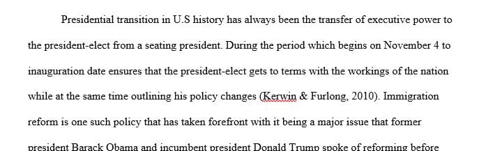 How presidential transitions impact public policy such as immigration.