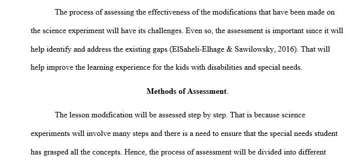 How would you assess your lesson modifications