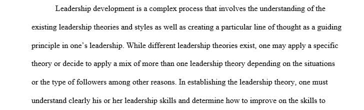 Identify 1 leadership theory that would be beneficial to your leadership role