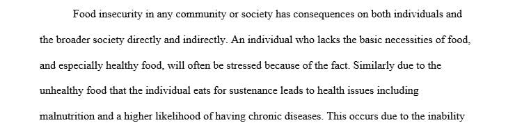 If food became inaccessible to your community, how would that affect your day-to-day life