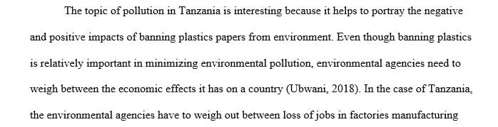 Plastic pollution in Tanzania