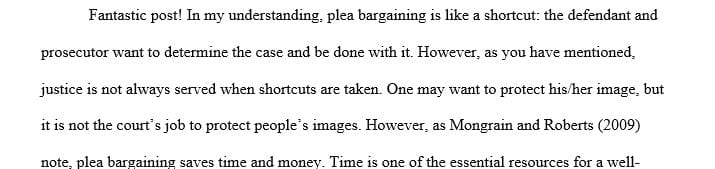 Reasons for plea bargaining