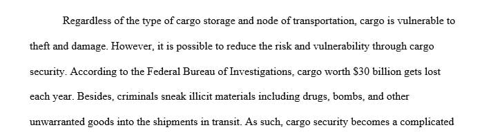 Select a topic related to Cargo Security Management