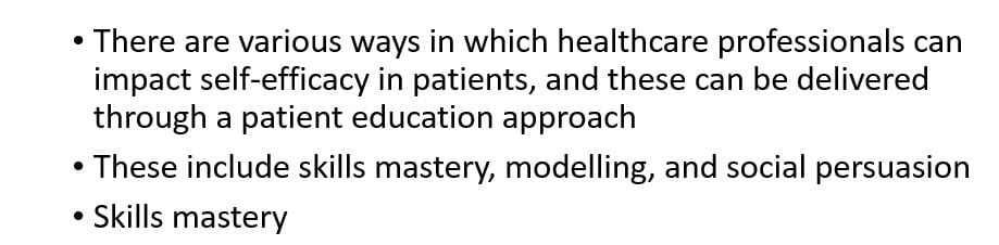 Self -Efficacy and patient self- management 