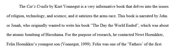 Summarize and analyze Cat’s Cradle by Kurt Vonnegut