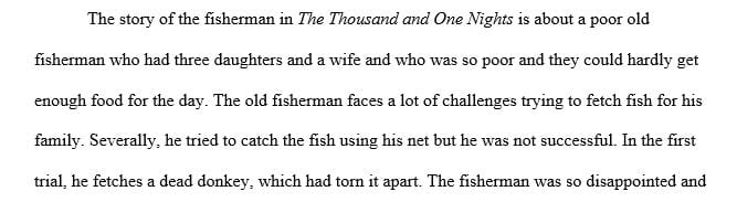 Tell the story for the ninth night. What is the story of the fisherman
