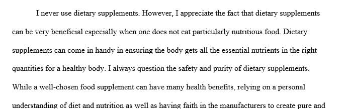 What do you think can be done to improve the purity and safety of dietary supplements