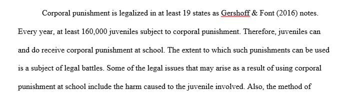 What legal issues are involved in the use of corporal punishment at schools
