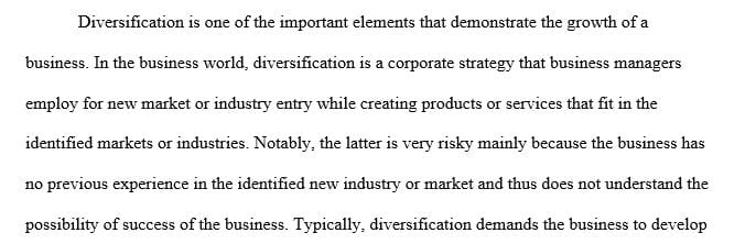 What mode of diversification did the company adopt