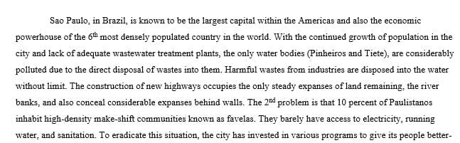 Describe in some detail the four core problems facing São Paulo