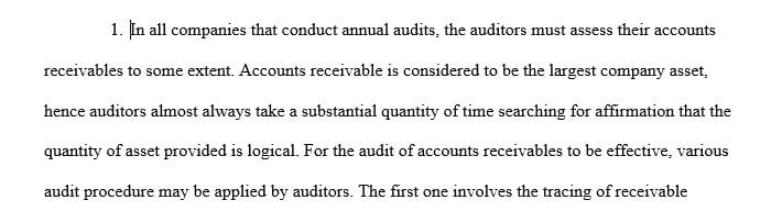 Discuss the best audit procedures for an audit of accounts receivable.