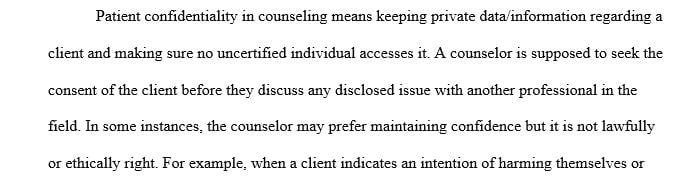 Discuss the limits of confidentiality and Tarasoff law with this client and why they are important.