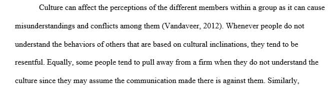 Explain how culture can affect perceptions of team members in a group.