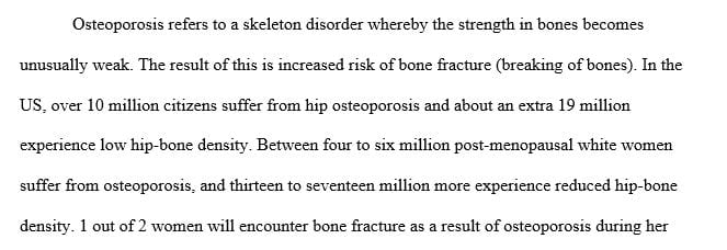 Explain the risk factors for osteoporosis