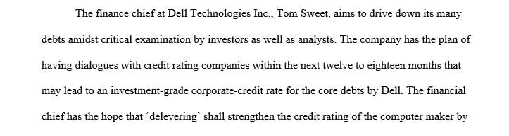 How does Dell intend to further delever its balance sheet