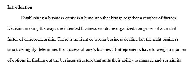 If you were to start your own business which business entity structure would you choose