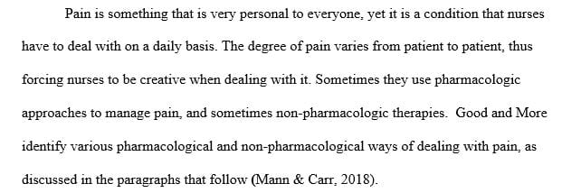 The description of the theory of pain: A balance between analgesia and side effects