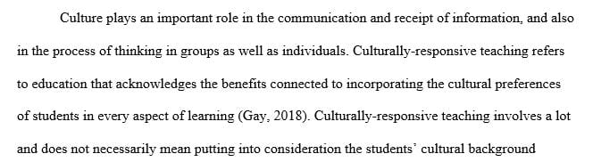 The ideologies of becoming a culturally responsive teacher and explores the Seven Principles of Culturally Responsive Teaching.