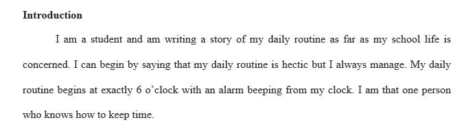 A Typical Day in My Life