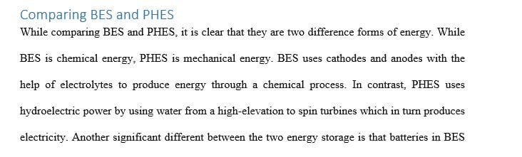 Battery packs and pumped hydroelectric storage system (PHSs) should be compared