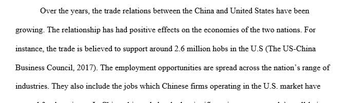 China and United States trade relations