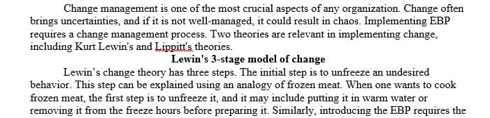 Compare and contrast two change theories