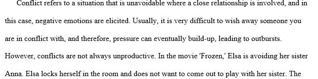 Describe one interpersonal conflict that was not handled effectively in the television episode or film.