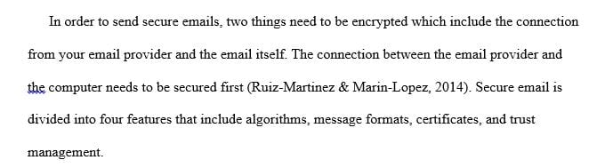 Prepare a paper that explains how e-mail messages can be securely sent