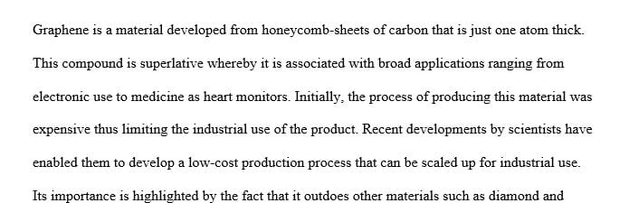 Research a specific material (gas, liquid and solid)