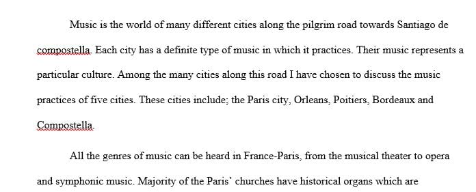 Music History Creative Writing: The Pilgrim To Santiago