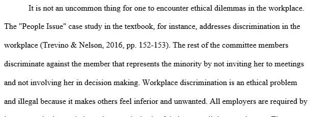 Which three individuals' common ethical problems do you see as most problematic