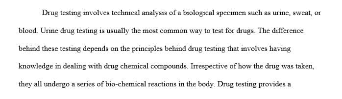 Word paper on legal and ethical issues concerning workplace drug testing