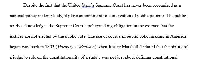 A general assessment and literature review on the subject of Supreme Court policymaking.