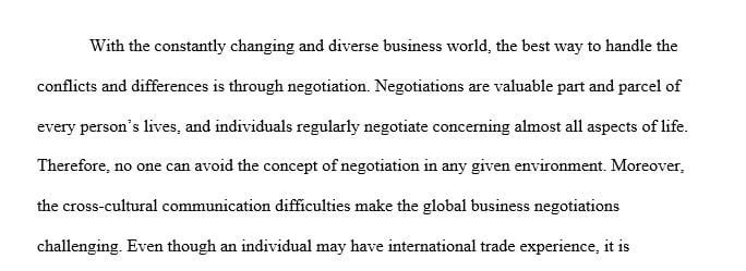 A negotiation between a vendor and business over products and services.