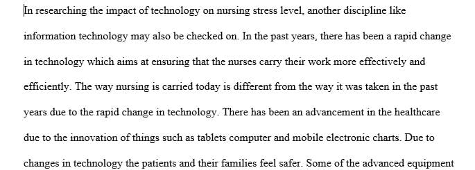 Advancements in Technology- Impact on nurse stress levels