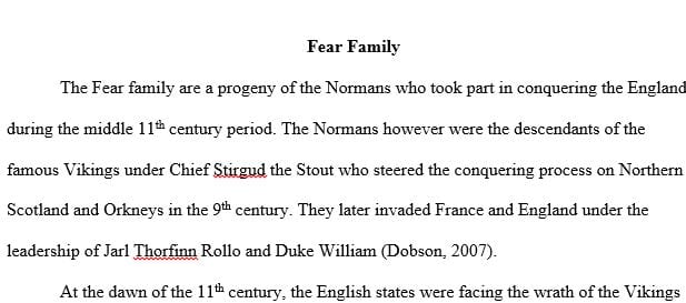 An essay about Fear Family.