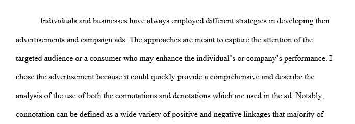 Apply the ideological analysis of Roland Barthes to a single advertisement or ad campaign