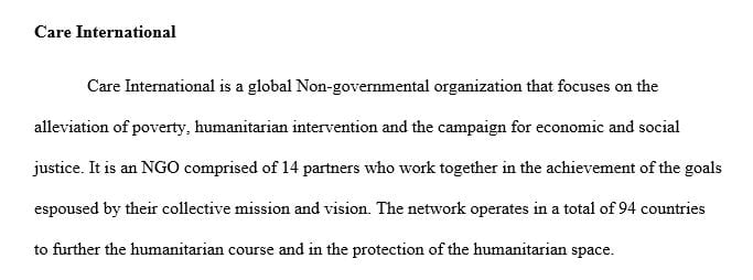 Briefly describe a government or non-profit organization in your state or nation.