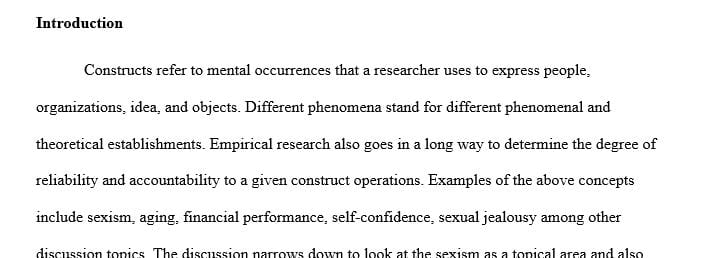 Choose a construct and find and describe two measures of that construct in the research literature